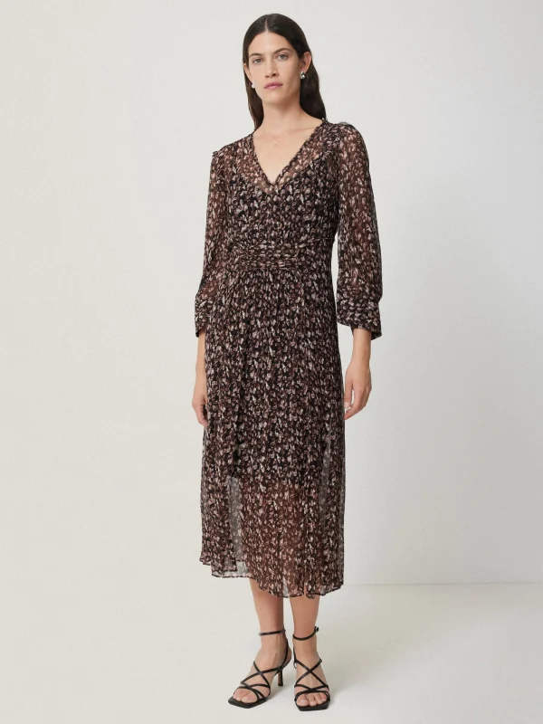 Jigsaw Abstract Leopard Midi Dress