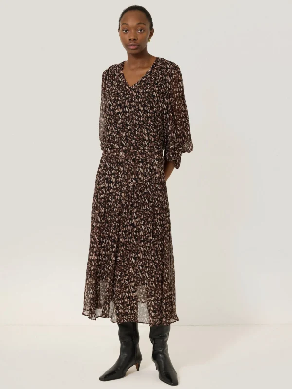 Jigsaw Abstract Leopard Midi Skirt