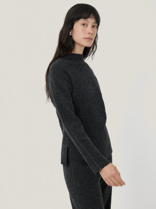 Jigsaw Boiled Wool Blend Batwing Top