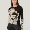 Jigsaw Collage Print Long Sleeve Top