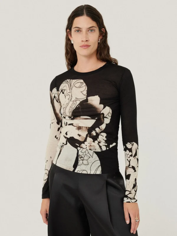 Jigsaw Collage Print Long Sleeve Top