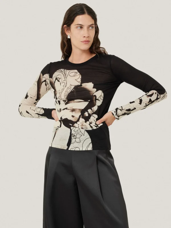 Jigsaw Collage Print Long Sleeve Top