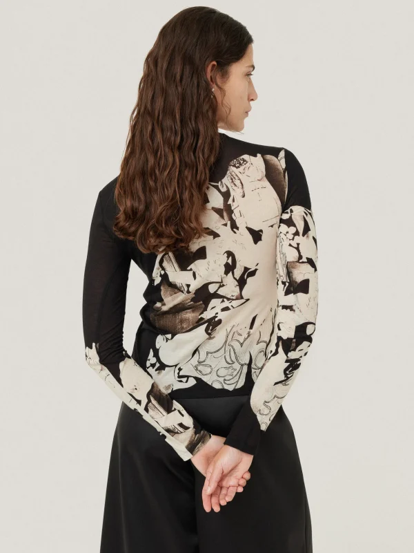 Jigsaw Collage Print Long Sleeve Top