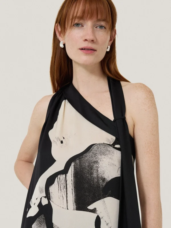 Jigsaw Collage Print Scarf Dress