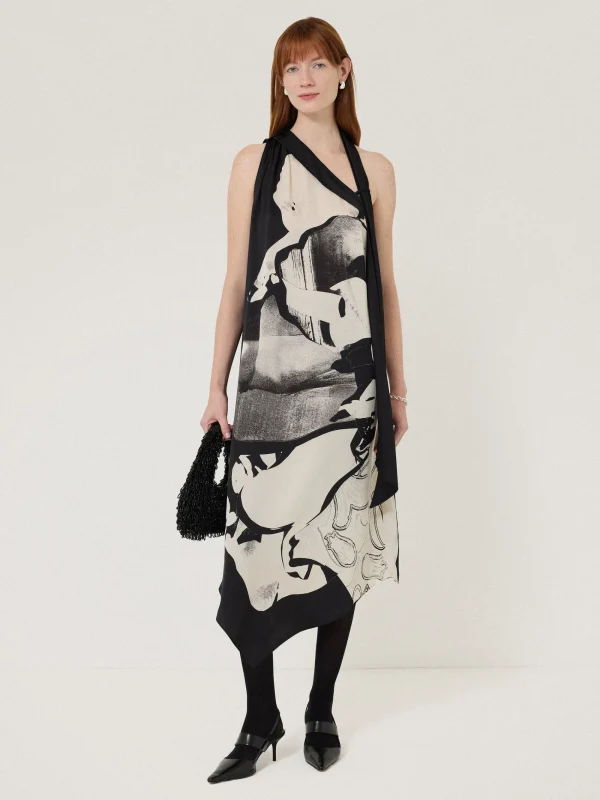 Jigsaw Collage Print Scarf Dress