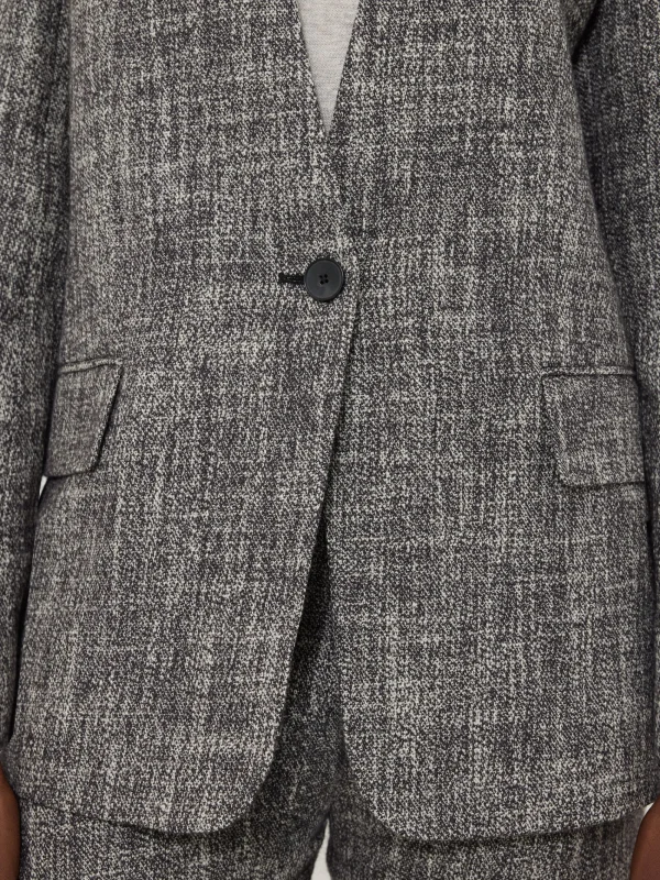 Jigsaw Collarless Boucle Jacket