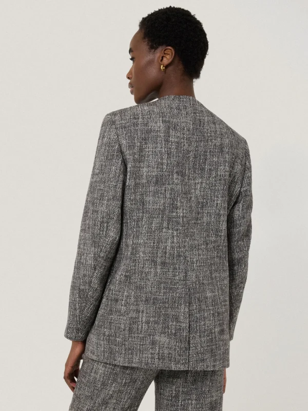 Jigsaw Collarless Boucle Jacket