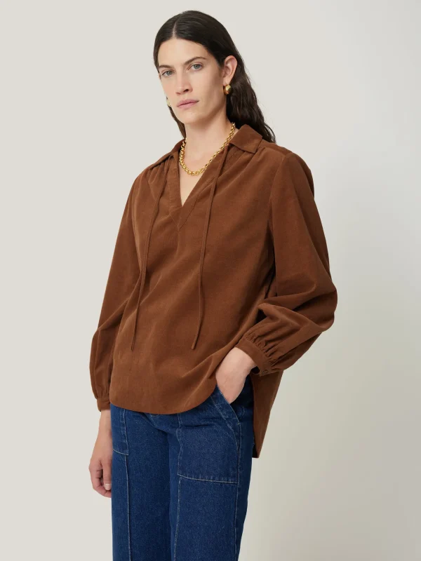 Jigsaw Corduroy V Neck Top