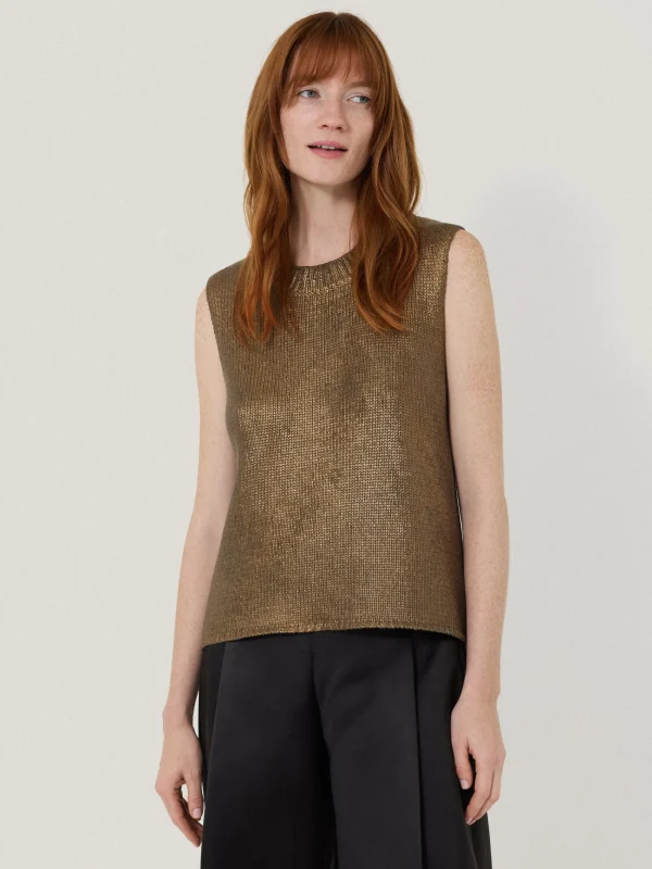 Jigsaw Cotton Metallic Crew Tank