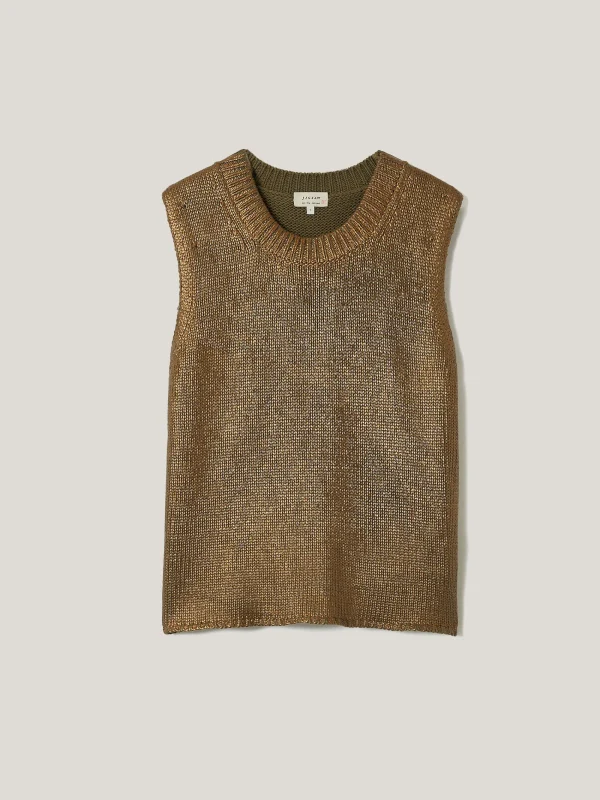 Jigsaw Cotton Metallic Crew Tank