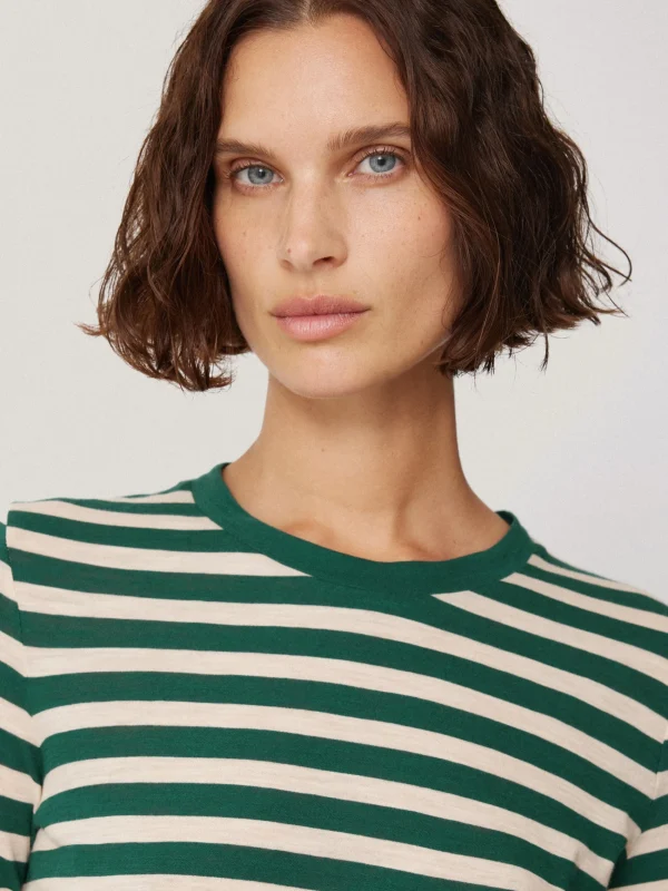 Jigsaw Cotton Slub Stripe Long Sleeve Tee