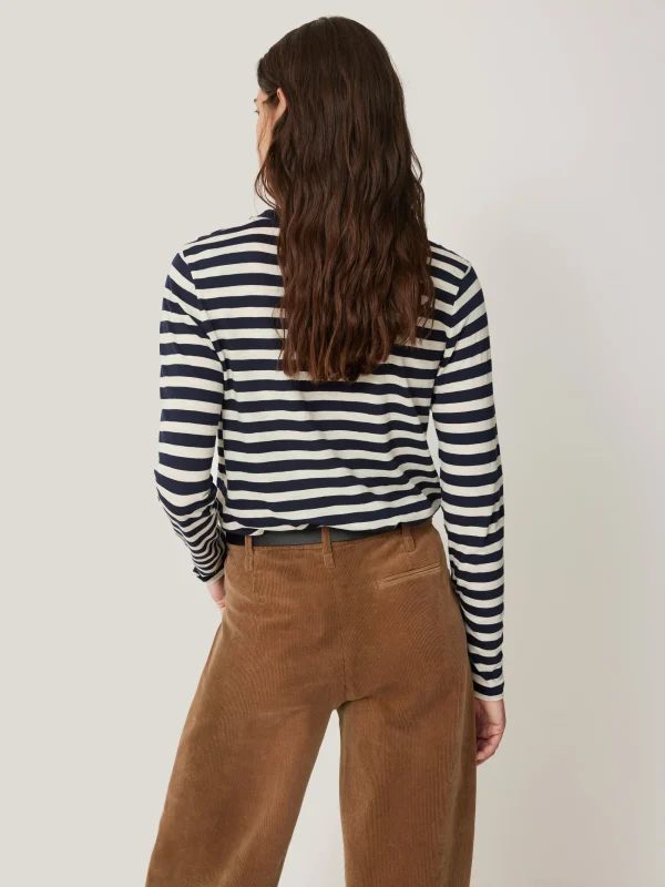 Jigsaw Cotton Slub Stripe Long Sleeve Tee