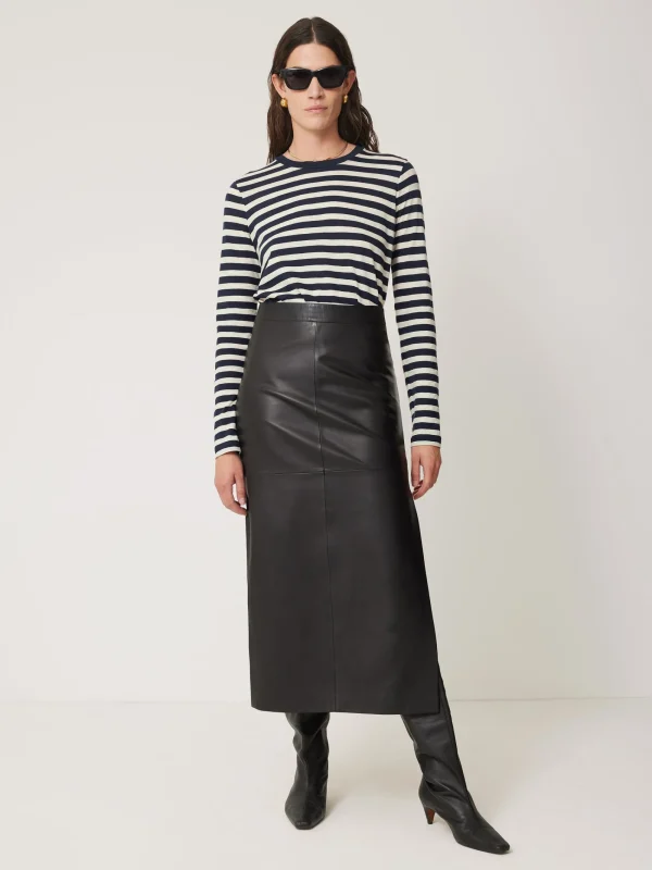 Jigsaw Cotton Slub Stripe Long Sleeve Tee