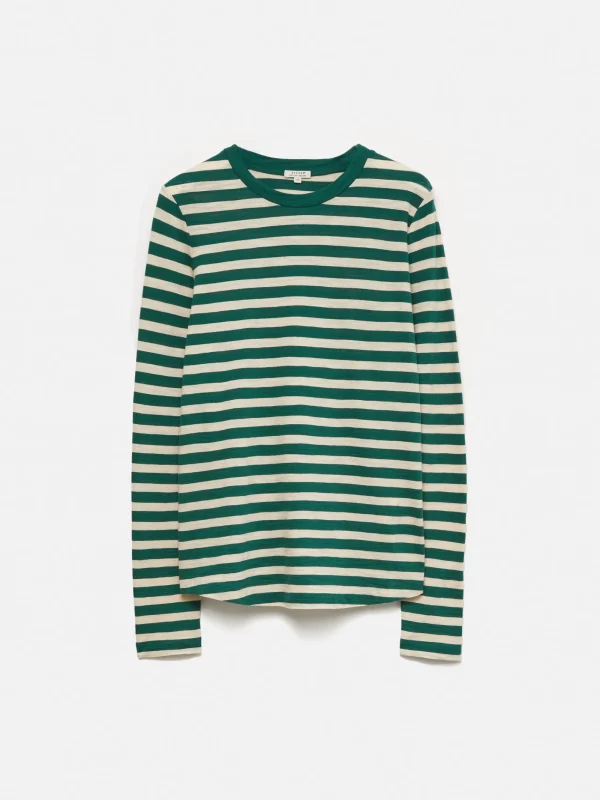 Jigsaw Cotton Slub Stripe Long Sleeve Tee