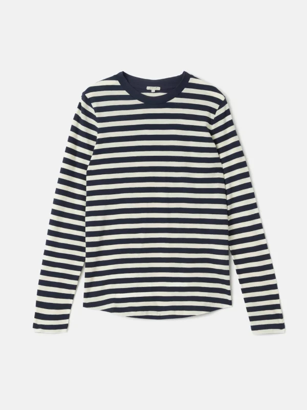 Jigsaw Cotton Slub Stripe Long Sleeve Tee