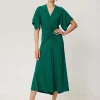 Jigsaw Crepe Flutter Sleeve Dress