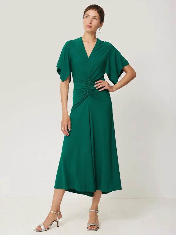 Jigsaw Crepe Flutter Sleeve Dress