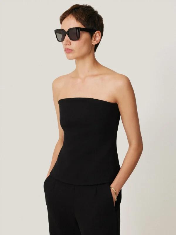 Jigsaw Crepe Ponte Jersey Strapless Top