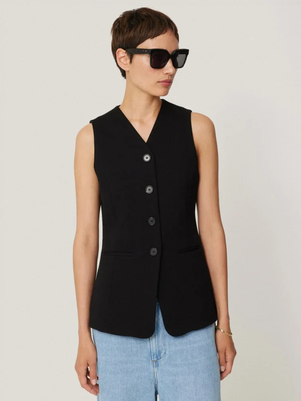 Jigsaw Crepe Ponte Jersey Waistcoat