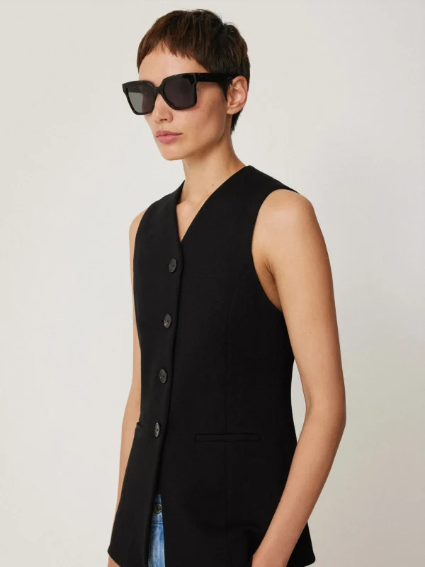 Jigsaw Crepe Ponte Jersey Waistcoat