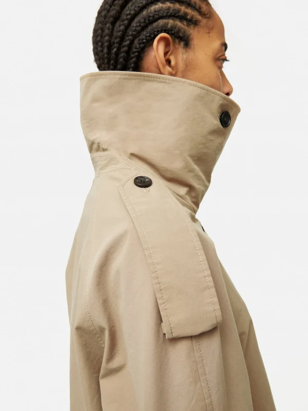 Jigsaw Cropped Cotton Trench Jacket