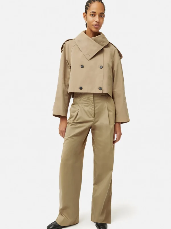 Jigsaw Cropped Cotton Trench Jacket