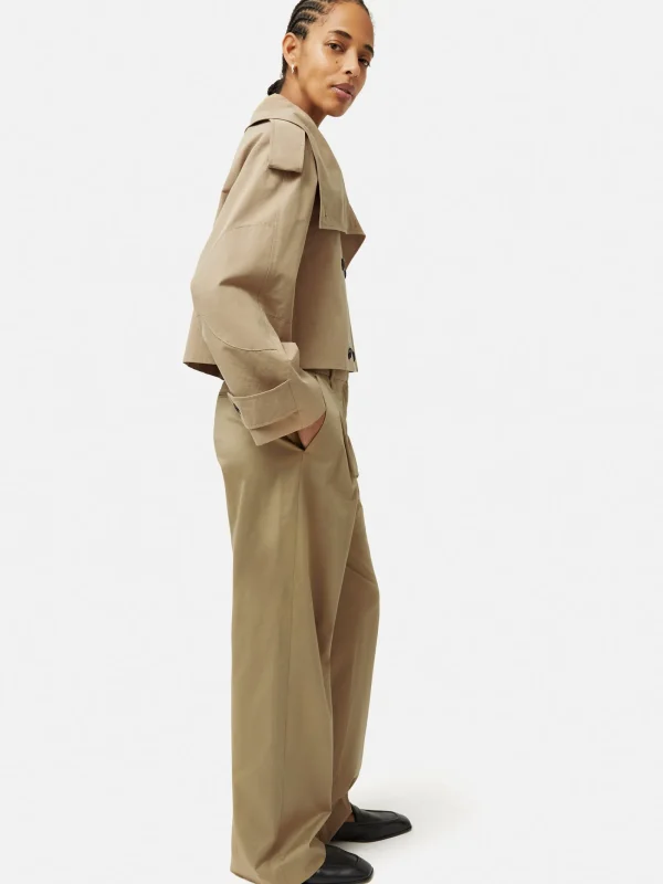 Jigsaw Cropped Cotton Trench Jacket