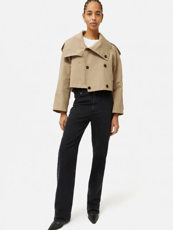 Jigsaw Cropped Cotton Trench Jacket