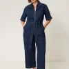 Jigsaw Denim Zip Front Jumpsuit