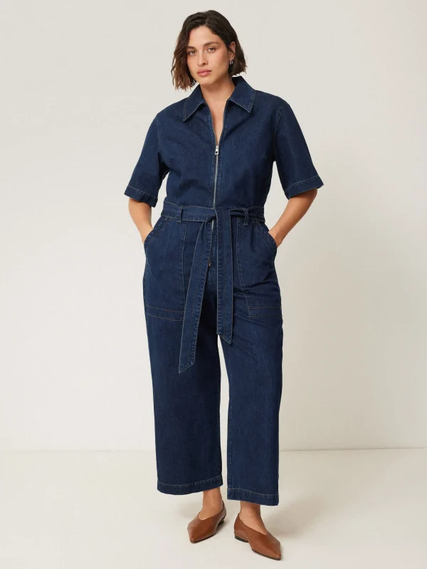 Jigsaw Denim Zip Front Jumpsuit