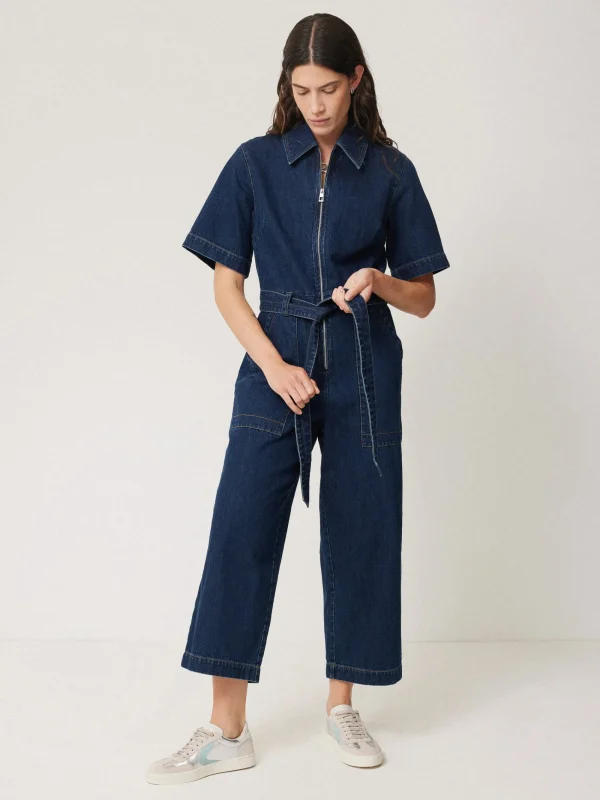 Jigsaw Denim Zip Front Jumpsuit