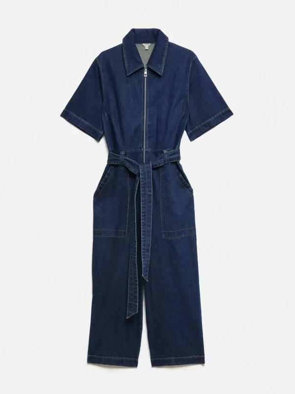 Jigsaw Denim Zip Front Jumpsuit