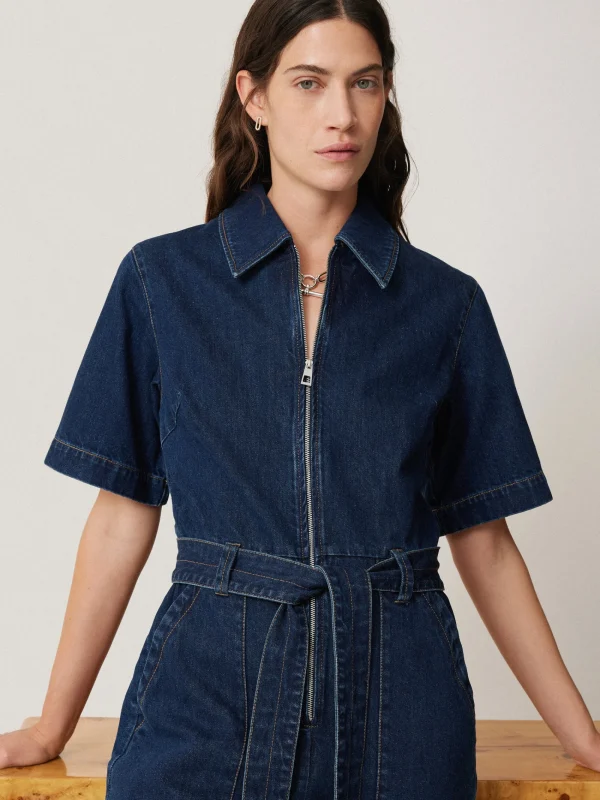 Jigsaw Denim Zip Front Jumpsuit