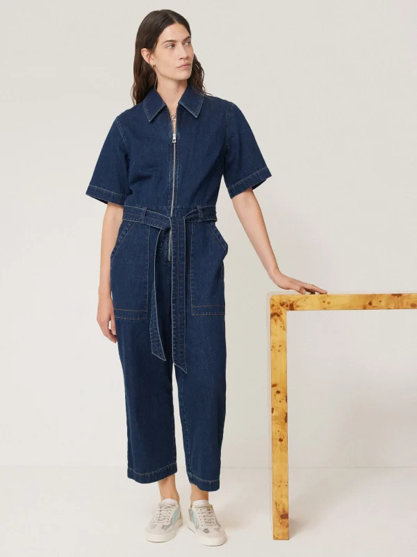 Jigsaw Denim Zip Front Jumpsuit