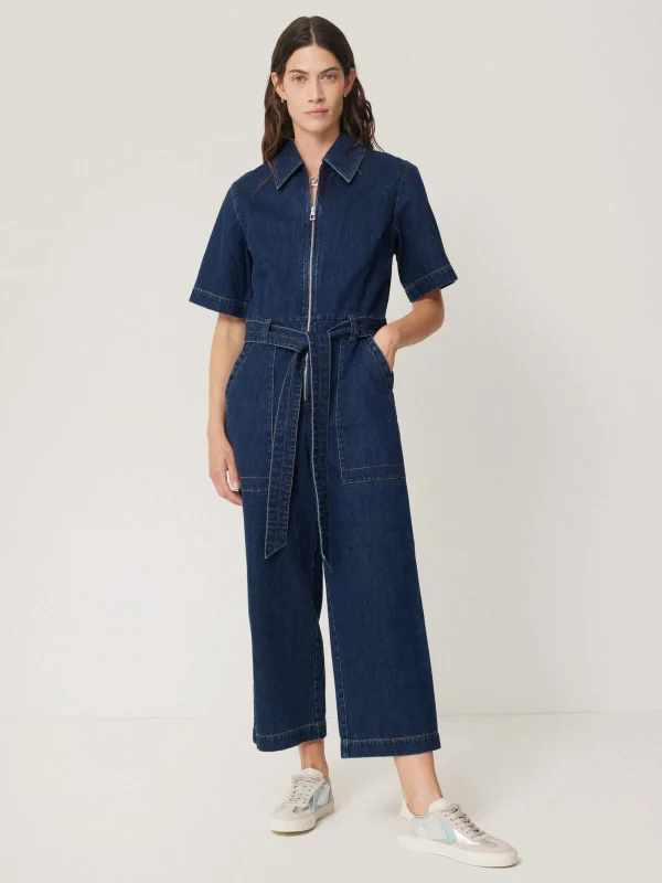 Jigsaw Denim Zip Front Jumpsuit