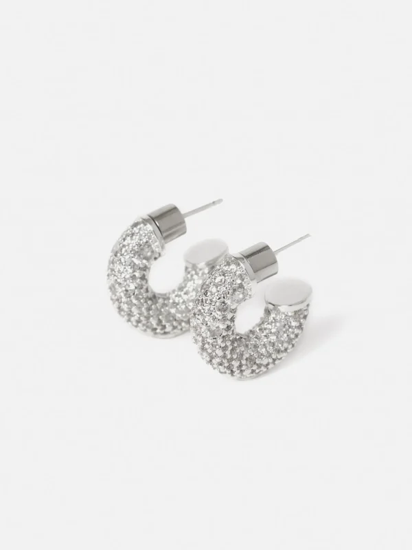 Jigsaw Diamante Hoop Earrings