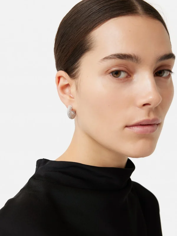 Jigsaw Diamante Hoop Earrings