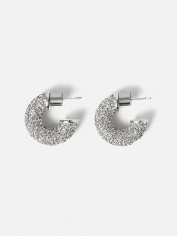 Jigsaw Diamante Hoop Earrings
