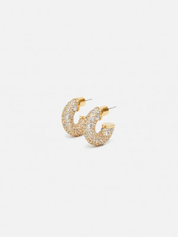 Jigsaw Diamante Hoop Earrings