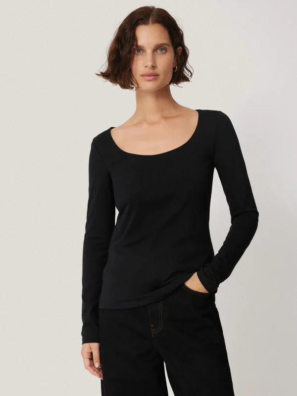 Jigsaw Double Front Ballet Neck Top