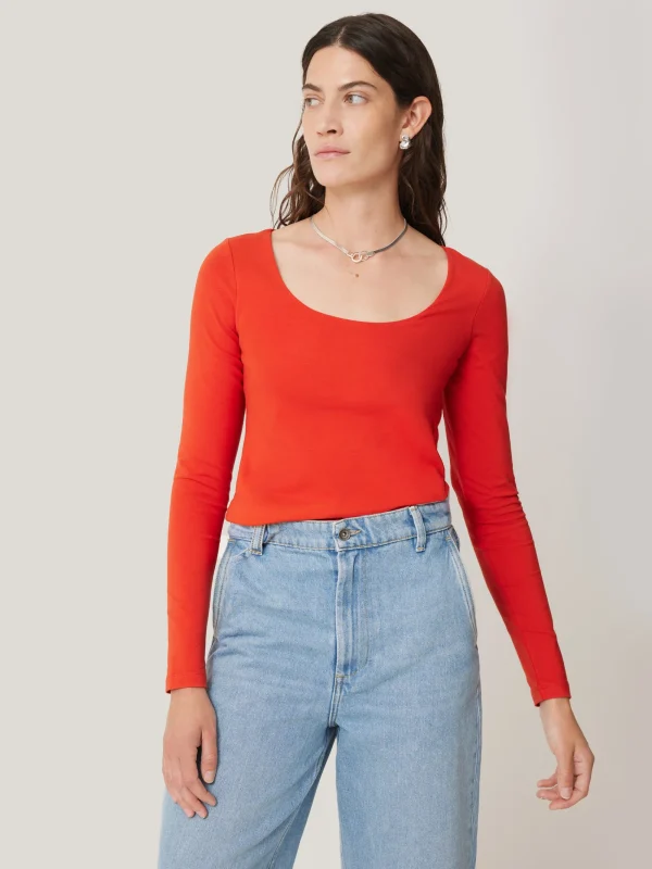 Jigsaw Double Front Ballet Neck Top