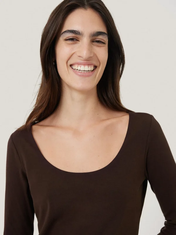 Jigsaw Double Front Ballet Neck Top