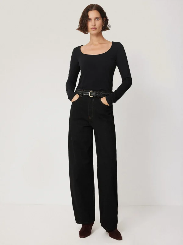 Jigsaw Double Front Ballet Neck Top