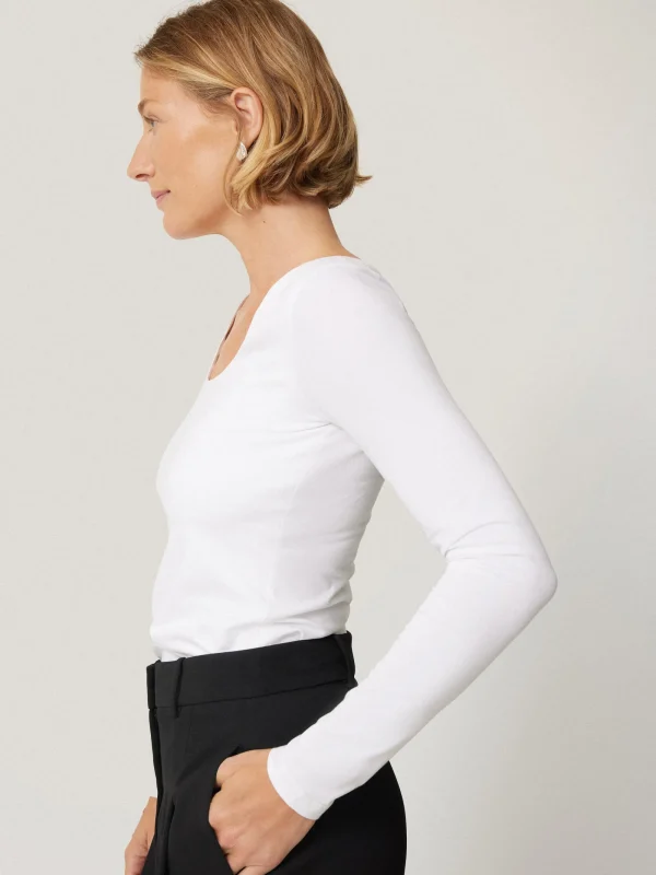 Jigsaw Double Front Ballet Neck Top