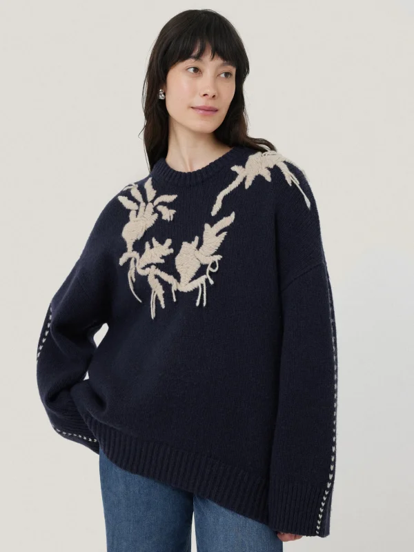 Jigsaw Embroidered Knitted Jumper