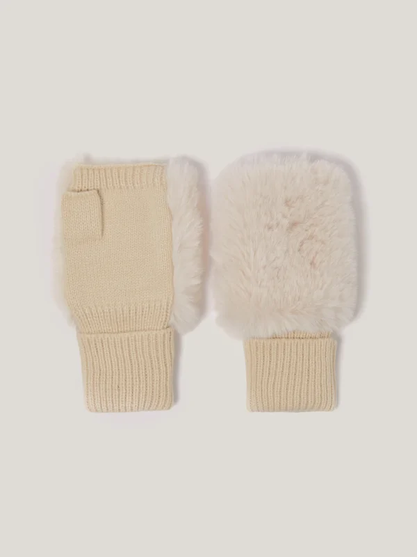 Jigsaw Faux Fur Mittens