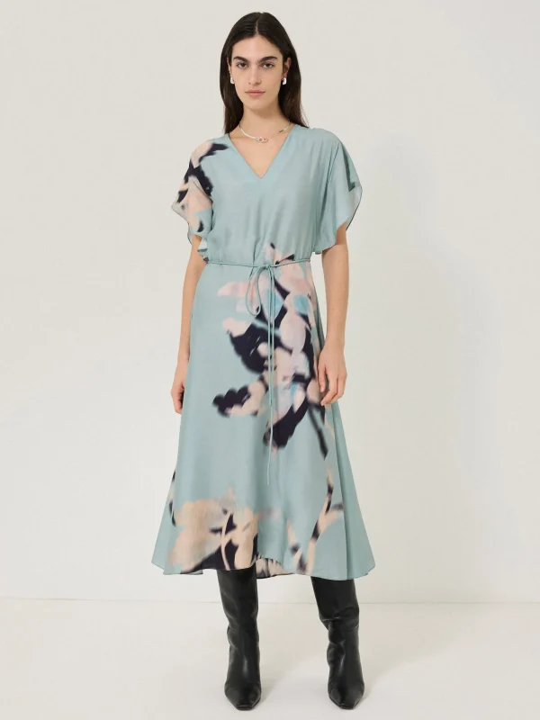 Jigsaw Floral Drift Silk Blend Dress