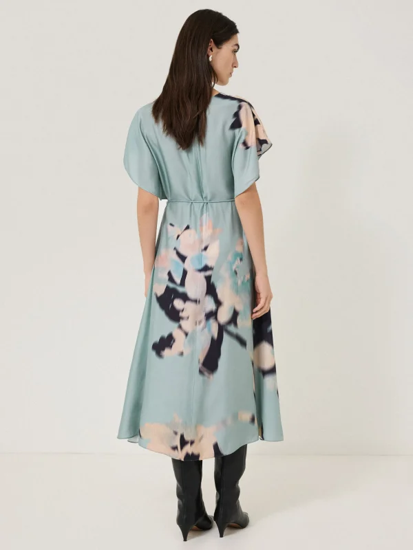 Jigsaw Floral Drift Silk Blend Dress