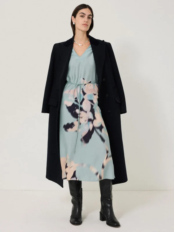 Jigsaw Floral Drift Silk Blend Dress