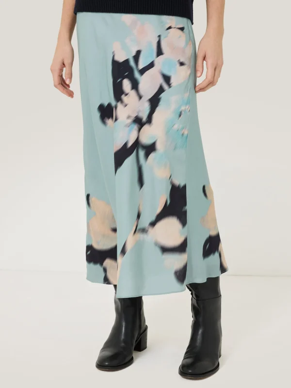 Jigsaw Floral Drift Silk Blend Skirt